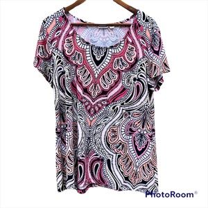 Croft & Barrow Shirt Paisley Blouse Sz.large